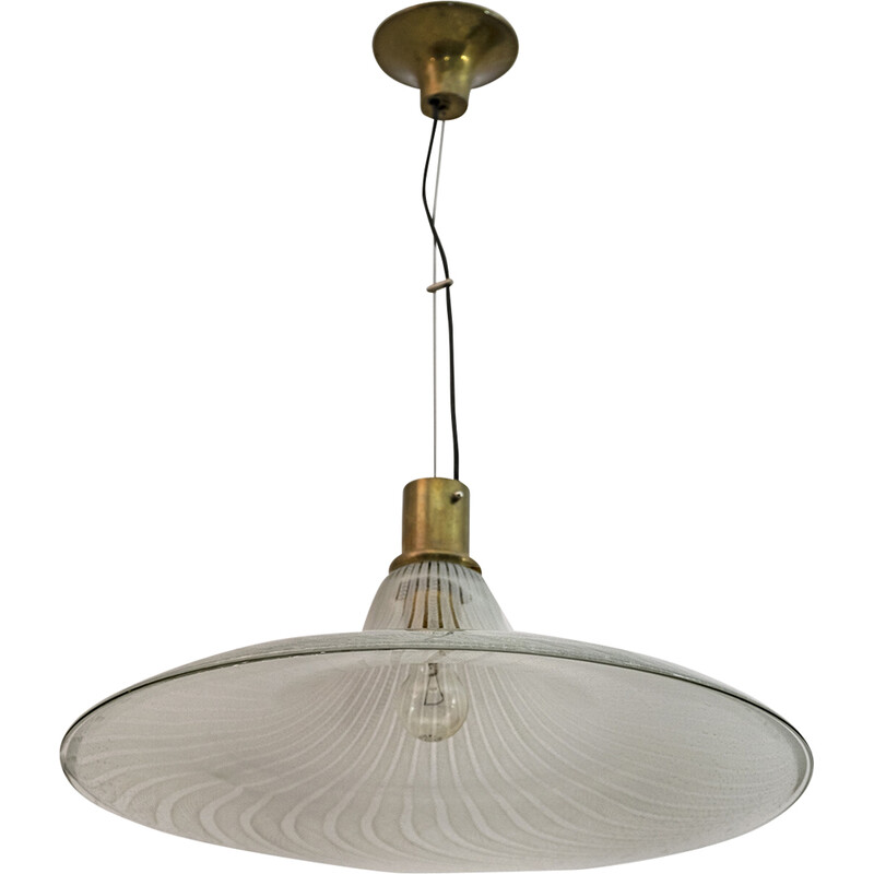 Mid-century Italian Murano bubbles glass pendant lamp, 1970s