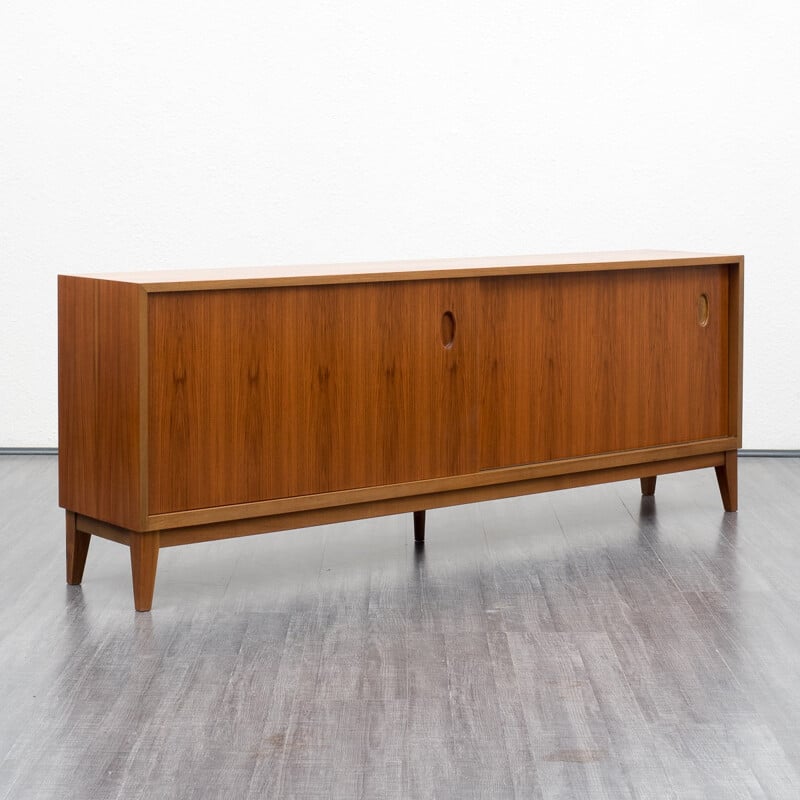 Narrow walnut sideboard with two sliding doors by Georg Satink for WK - 1960s