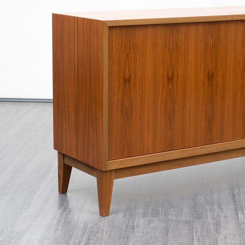 Narrow walnut sideboard with two sliding doors by Georg Satink for WK - 1960s