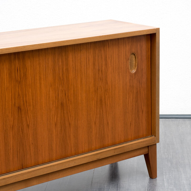 Narrow walnut sideboard with two sliding doors by Georg Satink for WK - 1960s