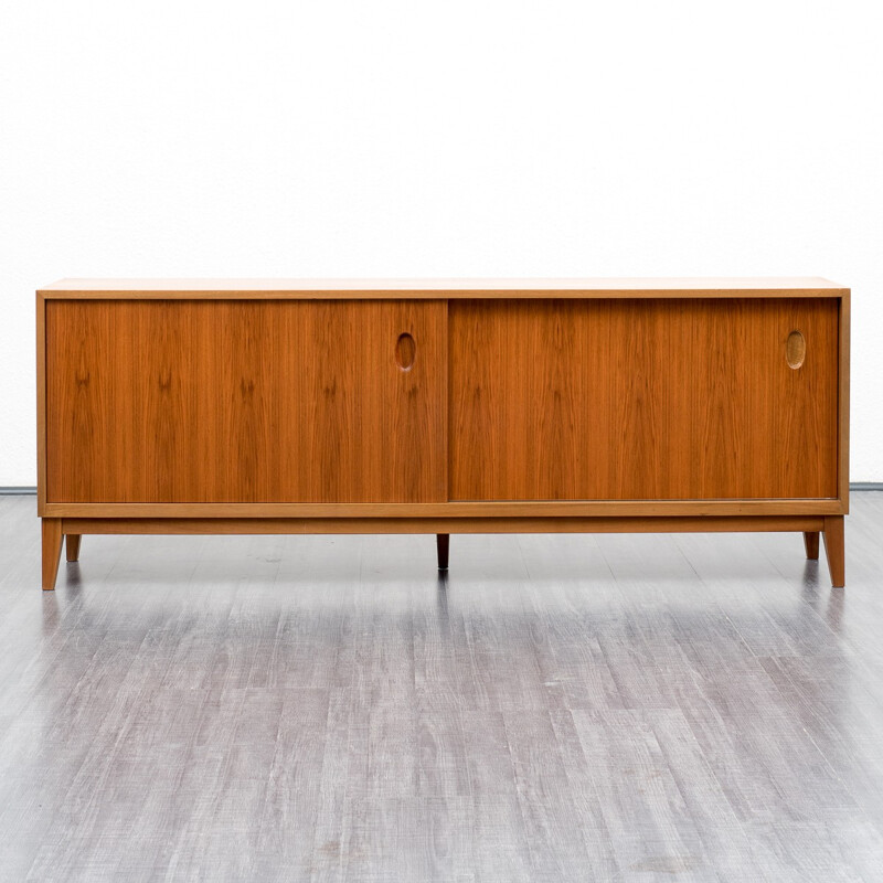 Narrow walnut sideboard with two sliding doors by Georg Satink for WK - 1960s