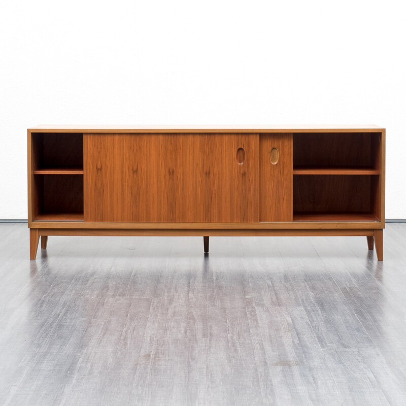 Narrow walnut sideboard with two sliding doors by Georg Satink for WK - 1960s