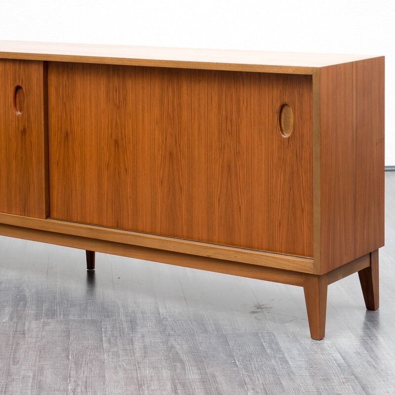 Narrow walnut sideboard with two sliding doors by Georg Satink for WK - 1960s