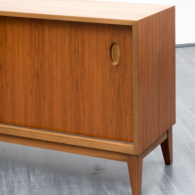 Narrow walnut sideboard with two sliding doors by Georg Satink for WK - 1960s