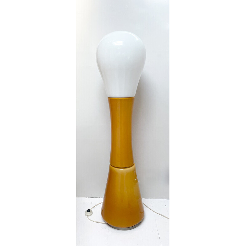 Mid-century Tesserae Ambra floor lamp in Murano glass, Italy 1970s