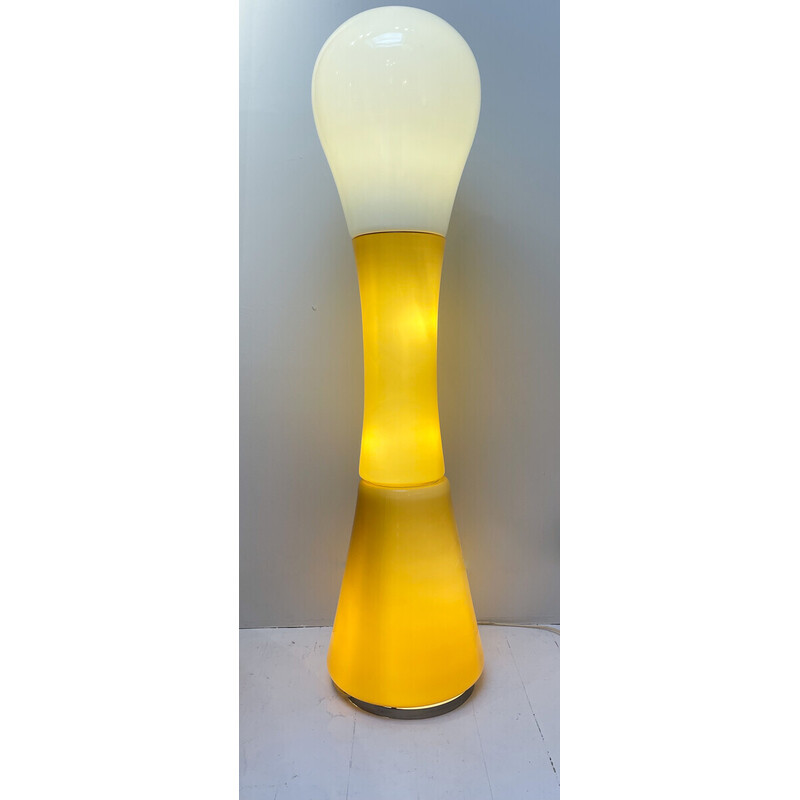 Lámpara de pie Tesserae Ambra de mediados de siglo en cristal de Murano, Italia Años 70