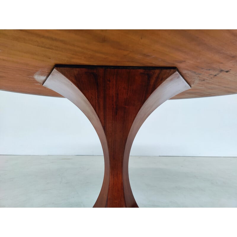 Tavolo da pranzo in legno della metà del secolo scorso di Carlo de Carli, Italia 1960