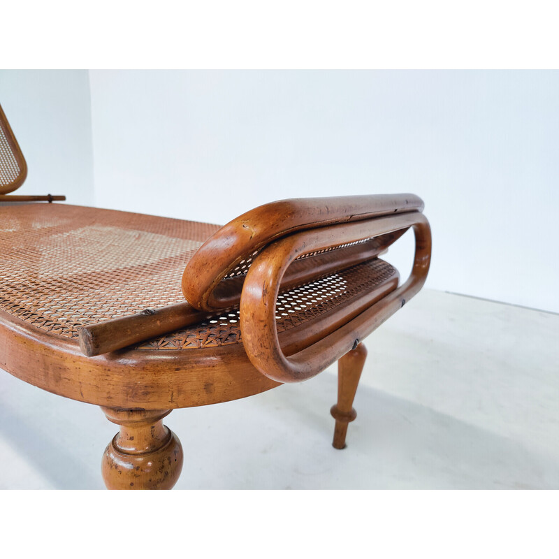 Letto da giorno vintage in legno curvato di Thonet, Austria 1900