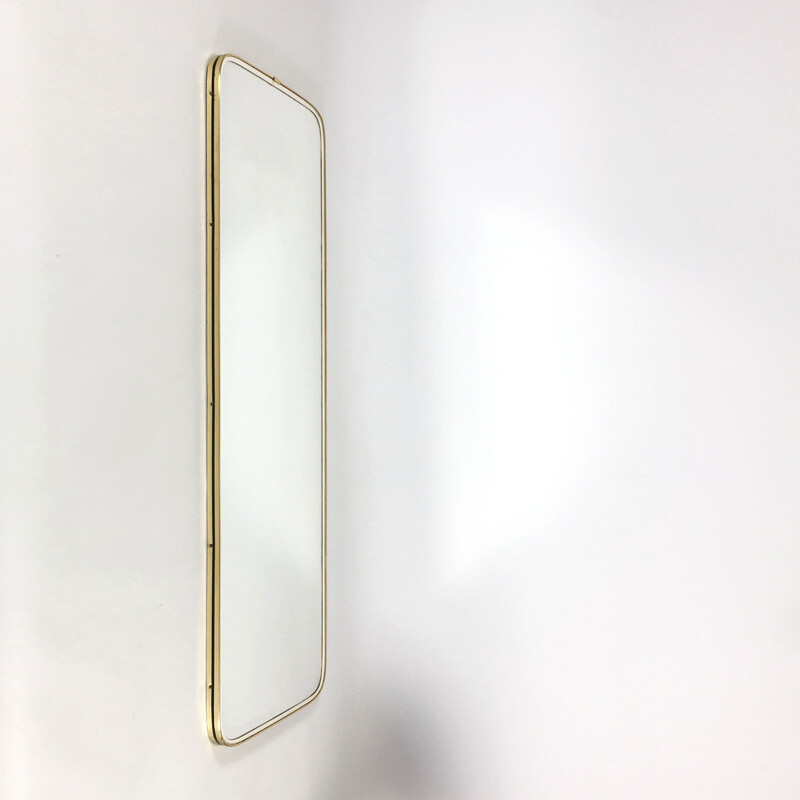 Free- shaped mirror with golden frame and black border - 1960s