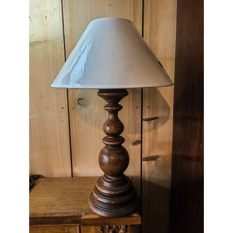 Base per lampada in legno tornito a mano con lampadine decorative E27  vintage, rovere -  Italia