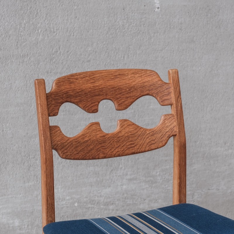 Set of 6 vintage dining chairs model "Razor back" in oakwood by Henning Kjaernulf, Denmark 1960