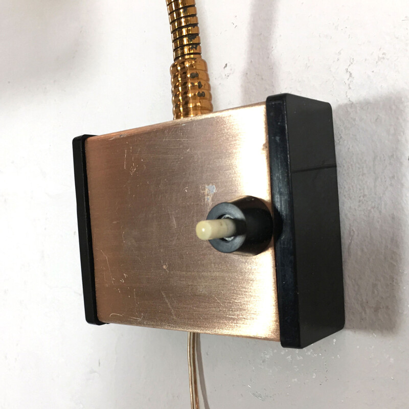 Pair of wall lights in black lacquered aluminium - 1970s