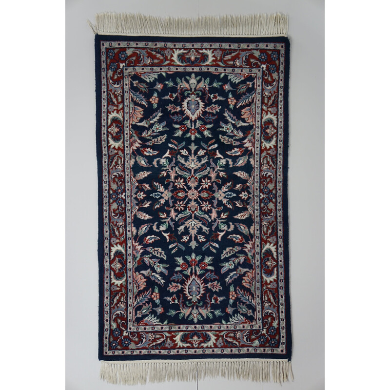 Vintage colored blue oriental rug