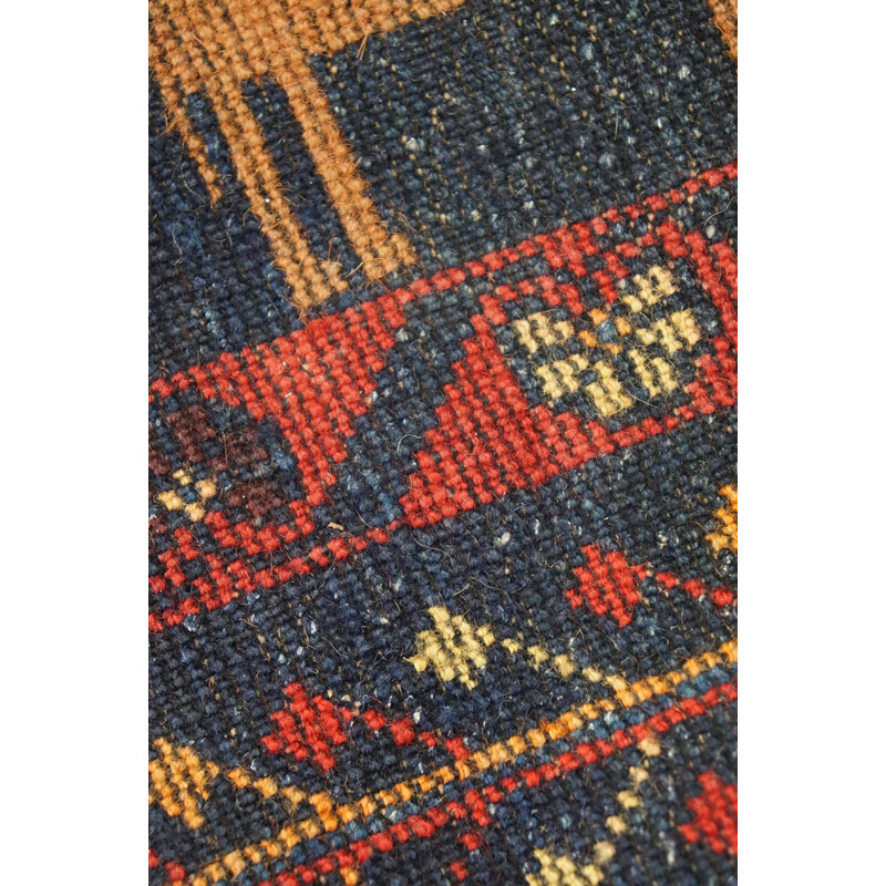 Vintage colorido anudado a mano alfombra persa Baluch