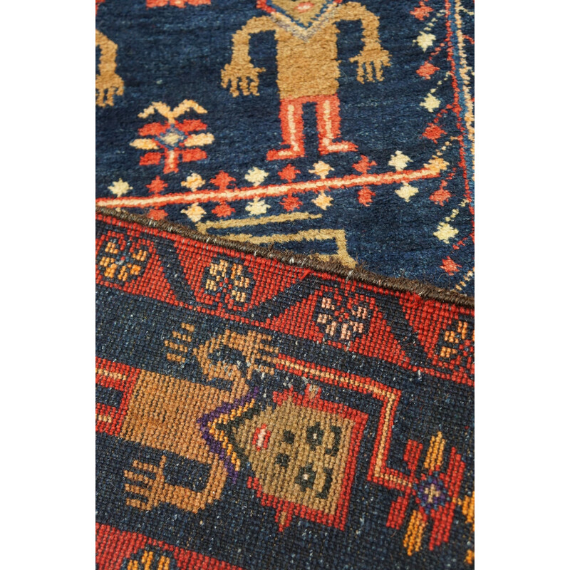 Vintage kleurrijk handgeknoopt Perzisch Baluch tapijt