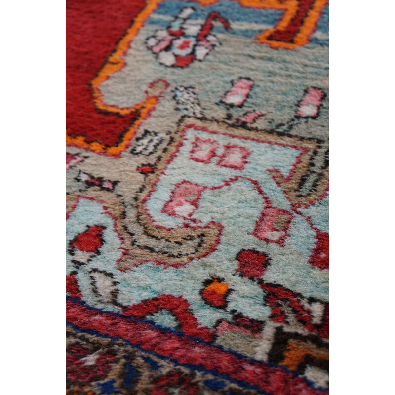 Vintage colorful hand-knotted Persian rug