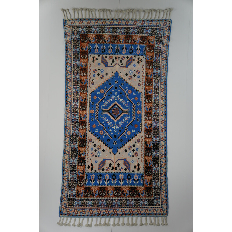 Tapis oriental vintage bleu clair