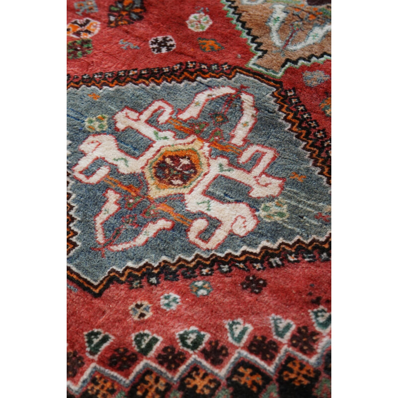 Vintage kleurrijk handgeknoopt Shiras tapijt