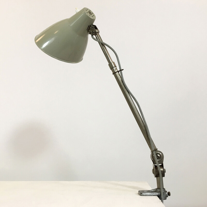 Lampe d'atelier grise produite par Nestler - 1960