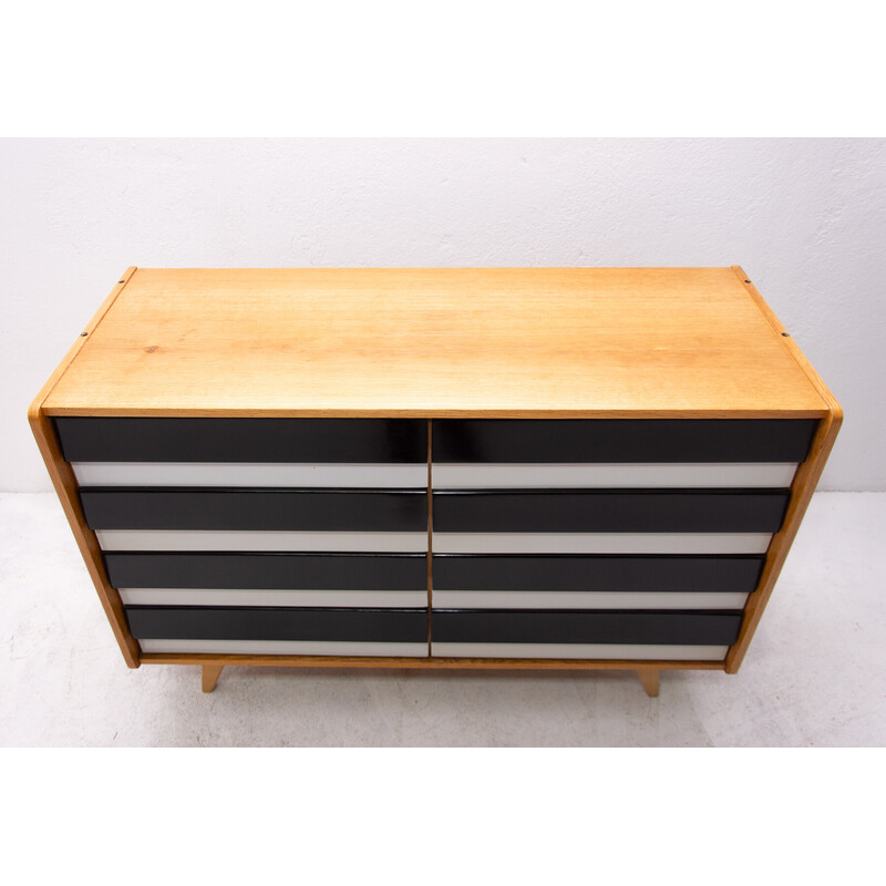 Vintage chest of drawers No. U-453 in beech wood by Jiří Jiroutek for Interiér Praha, Czechoslovakia 1960