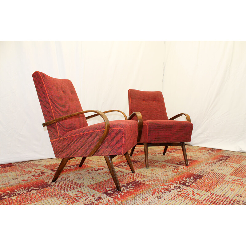 Pair of vintage bentwood armchairs by Jaroslav Šmídek, Czechoslovakia 1960