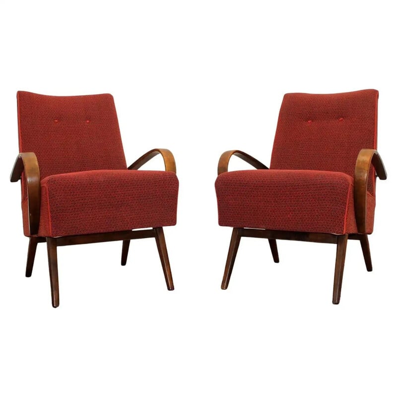 Pair of vintage bentwood armchairs by Jaroslav Šmídek, Czechoslovakia 1960