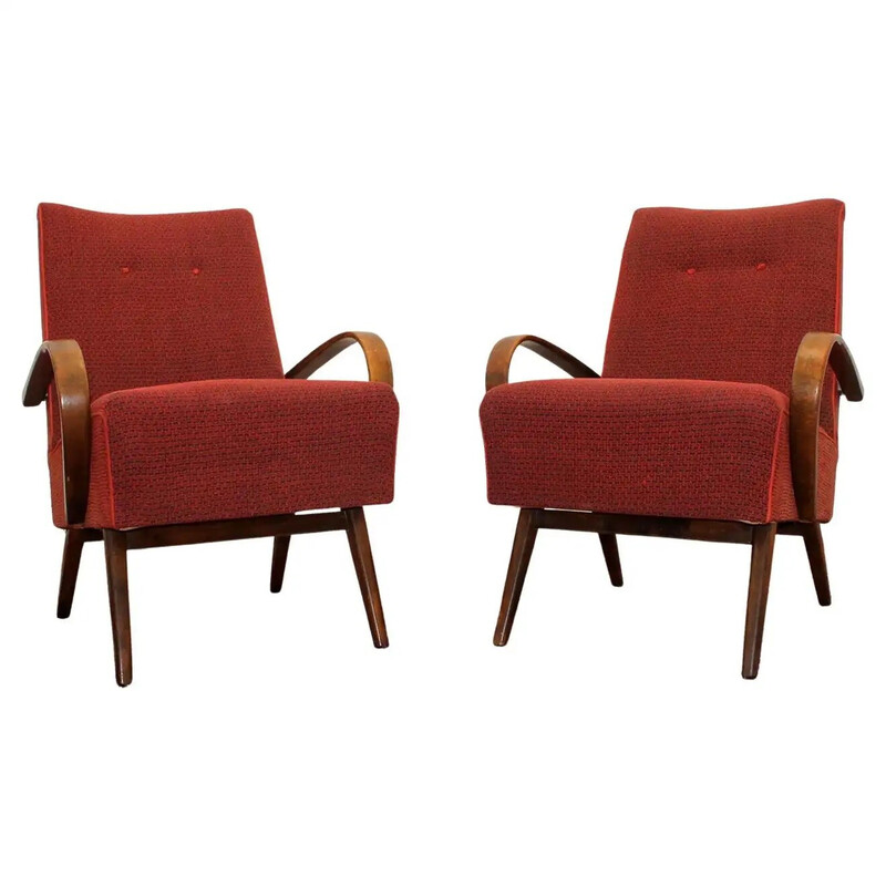 Pair of vintage bentwood armchairs by Jaroslav Šmídek, Czechoslovakia 1960