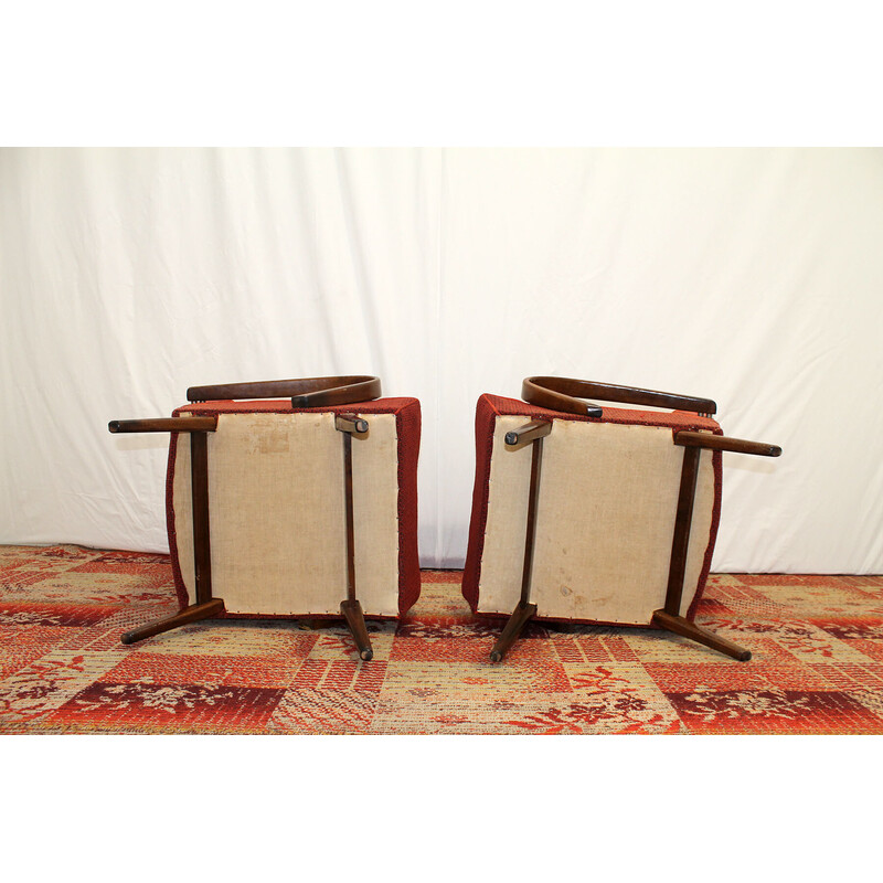 Paire de fauteuils vintage en bois courbé de Jaroslav Šmídek, Tchécoslovaquie 1960