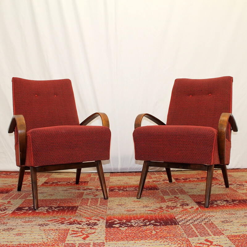 Pair of vintage bentwood armchairs by Jaroslav Šmídek, Czechoslovakia 1960