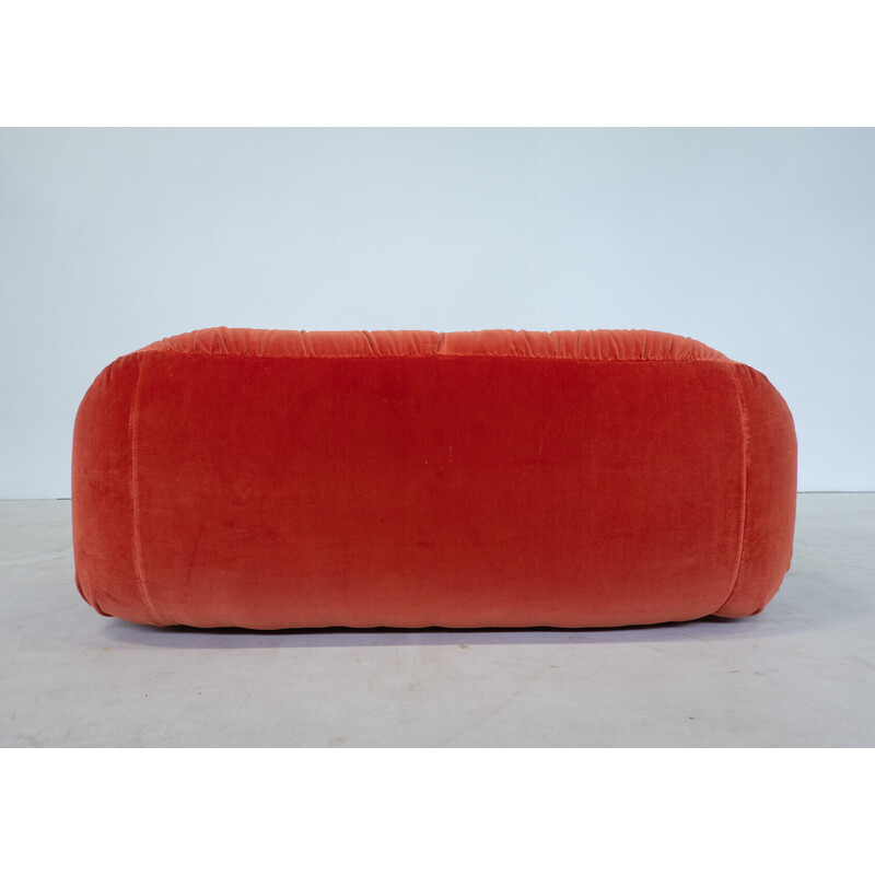 Orangefarbenes Sofa aus Samt, Italien 1960