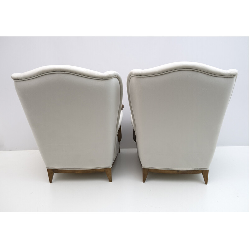 Pair of vintage velvet armchairs by Paolo Buffa, Italy 1950