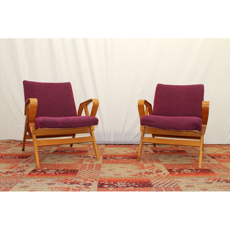 Pair of vintage armchairs n° 24-23 by František Jirák for Tatra nábytok, Czechoslovakia 1960