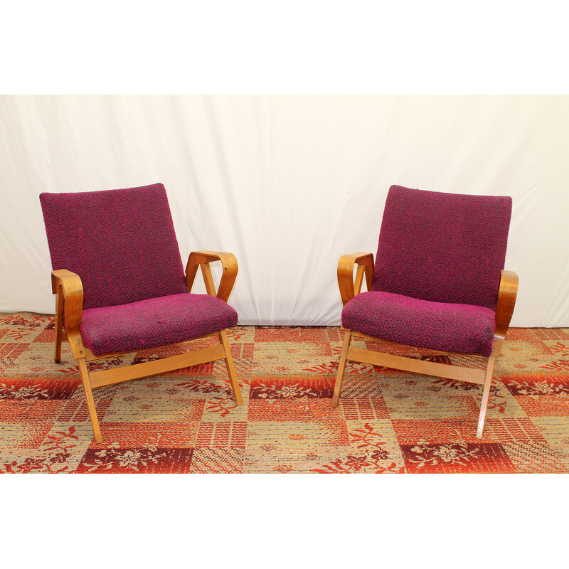 Pair of vintage armchairs n° 24-23 by František Jirák for Tatra nábytok, Czechoslovakia 1960