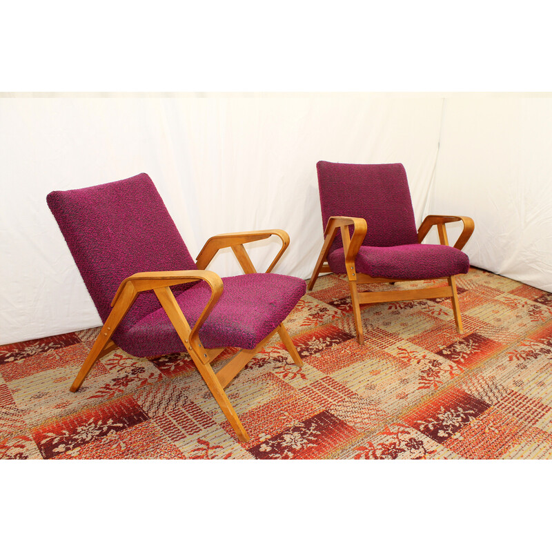 Paar vintage fauteuils nr. 24-23 van František Jirák voor Tatra meubelen, Tsjechoslowakije 1960