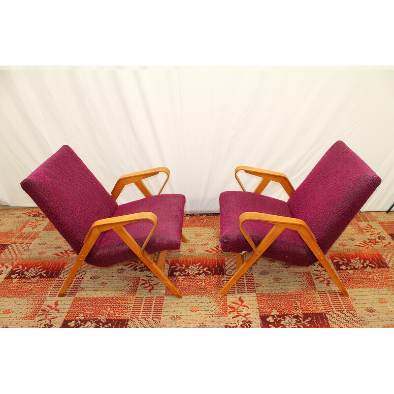 Pair of vintage armchairs n° 24-23 by František Jirák for Tatra nábytok, Czechoslovakia 1960