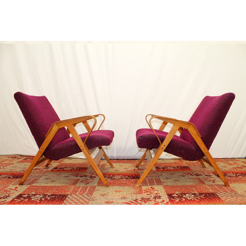 Paire de fauteuils vintage n° 24-23 par František Jirák pour Tatra furniture, Tchécoslovaquie 1960