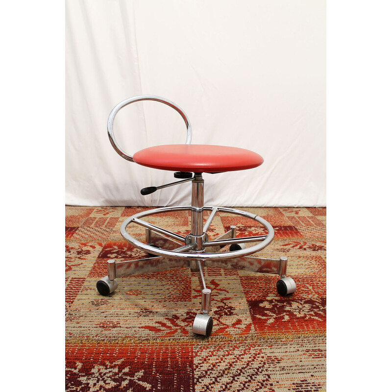 Vintage chrome swivel chair by Kovona, Czechoslovakia 1980s