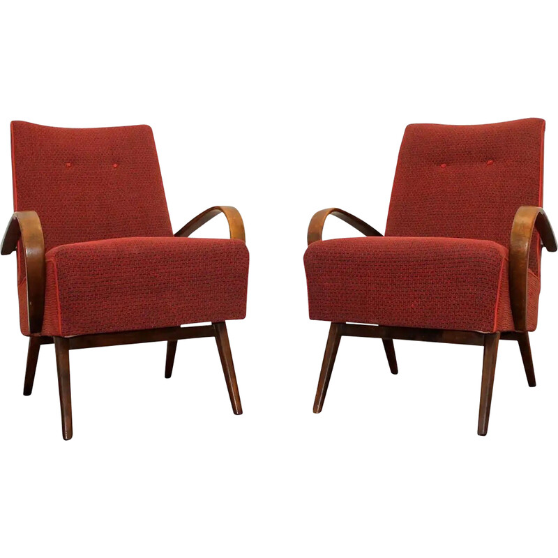 Pair of vintage bentwood armchairs by Jaroslav Šmídek, Czechoslovakia 1960