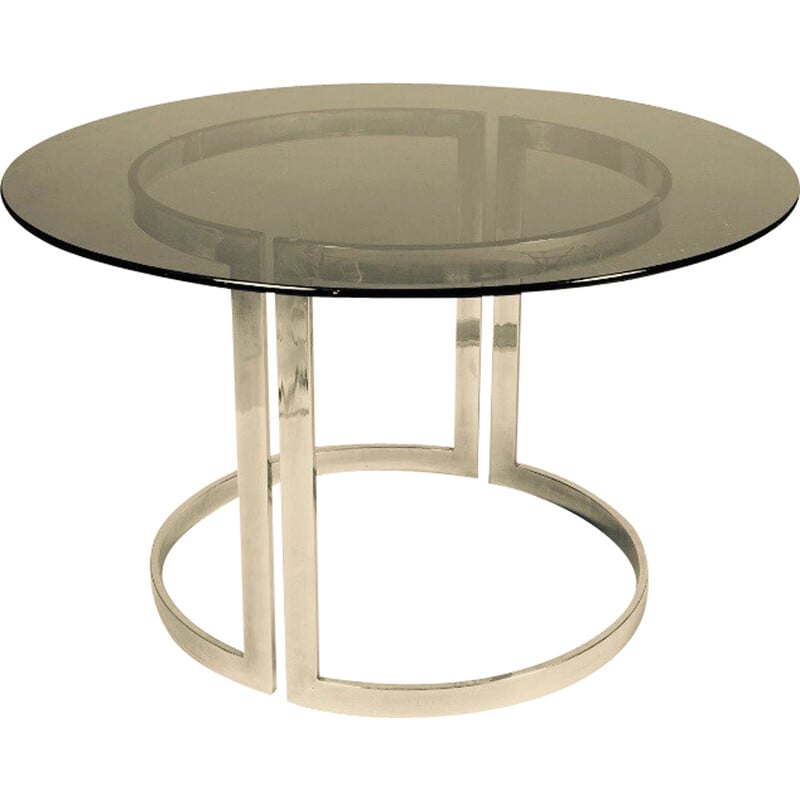 table vintage ronde en - verre