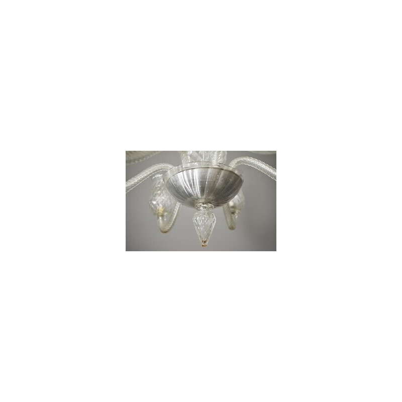Vintage Venini Murano glass pendant lamp, 1950s