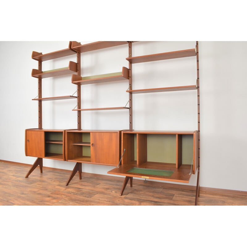 Vintage Ergo 3 modules teak wall unit by John Texmon and Einar Blindheim for Blindheim Mobelfabrikk, 1960s