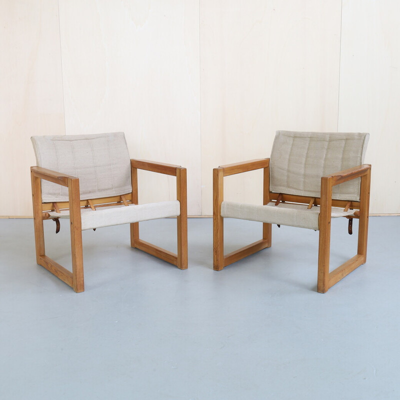 Pair of vintage Safari armchairs by Karin Mobring for Ikea, 1970s