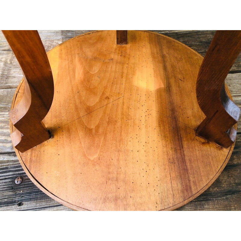 Vintage art deco walnut pedestal table, 1940-1950