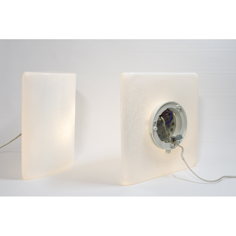 Pair of vintage wall lamps in Murano glass model Idra by Renato Toso, 1970-1980