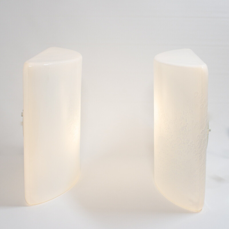 Pair of vintage wall lamps in Murano glass model Idra by Renato Toso, 1970-1980