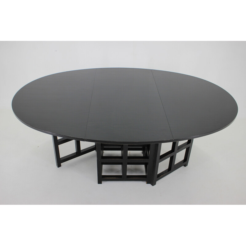 Vintage oval dining table 322 Ds1 by Charles Rennie Mackintosh for Cassina, Italy 1970s