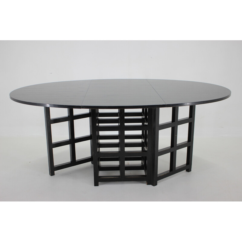 Vintage oval dining table 322 Ds1 by Charles Rennie Mackintosh for Cassina, Italy 1970s