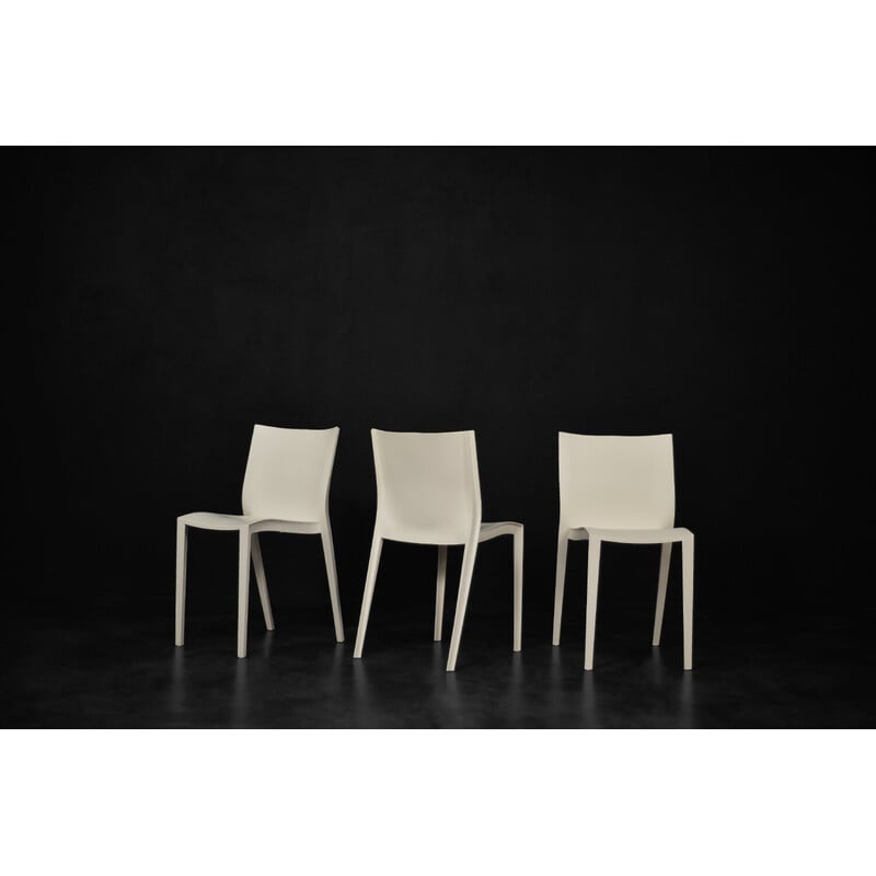 Set of 5 vintage French Slick Slick white plastic chairs by Philippe Starck for Xo Design, 1999