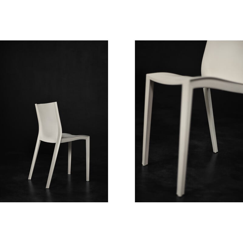 Ensemble de 5 chaises françaises vintage Slick Slick en plastique blanc par Philippe Starck pour Xo Design, 1999