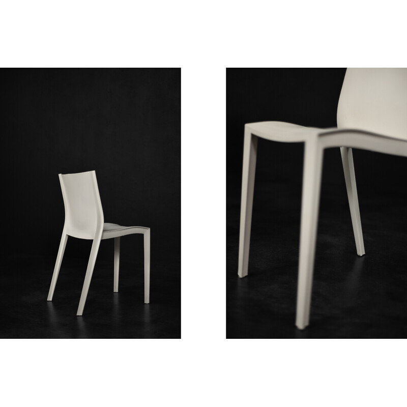 Set of 5 vintage French Slick Slick white plastic chairs by Philippe Starck for Xo Design, 1999